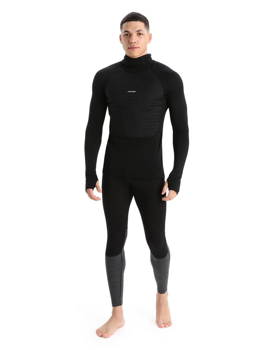 Black Icebreaker ZoneKnit™ Merino Insulated Long Sleeve Hoodie Men's Base Layers | AU 1330SGLO